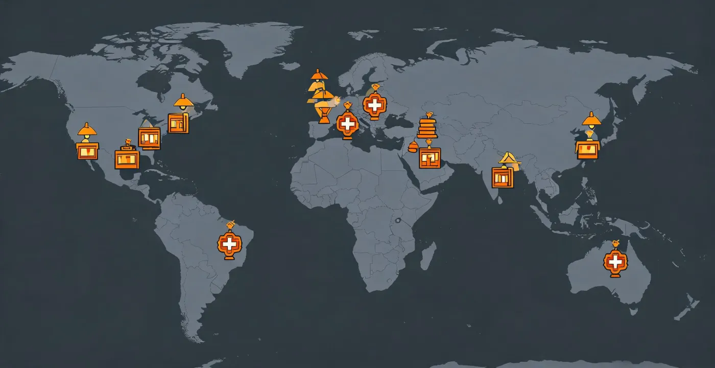 Map of commercial lighting application regions and project types